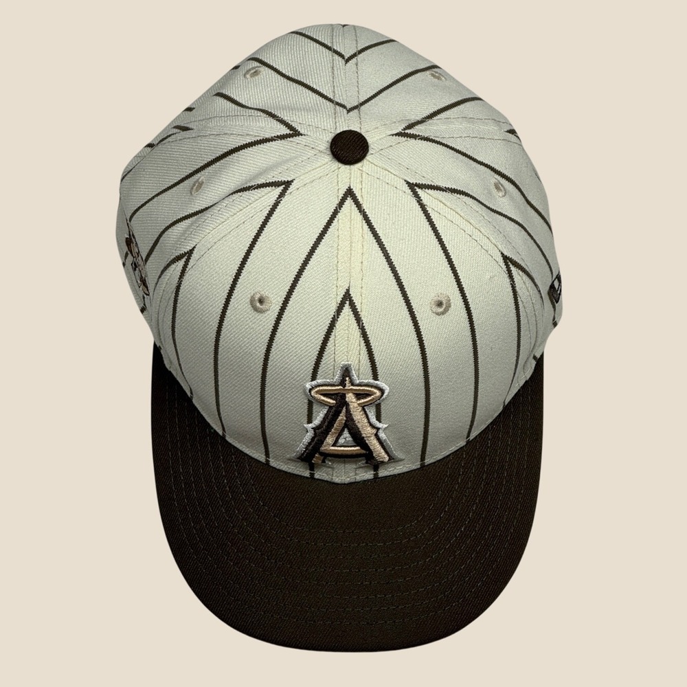 New Era Anaheim Angels 7 1/8 Pinwheel Pinstripe 59FIFTY Fitted Hat Cap